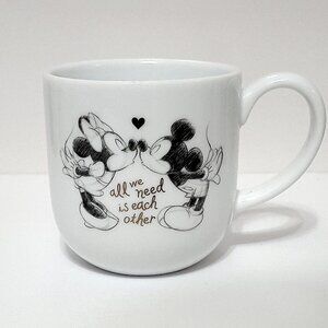 NEW Williams Sonoma Disney Mickey + Minnie Mouse All We Need Is Each Other Mug